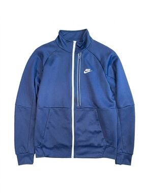 Nike Blue Zip-Up Track Jacket with White Accents